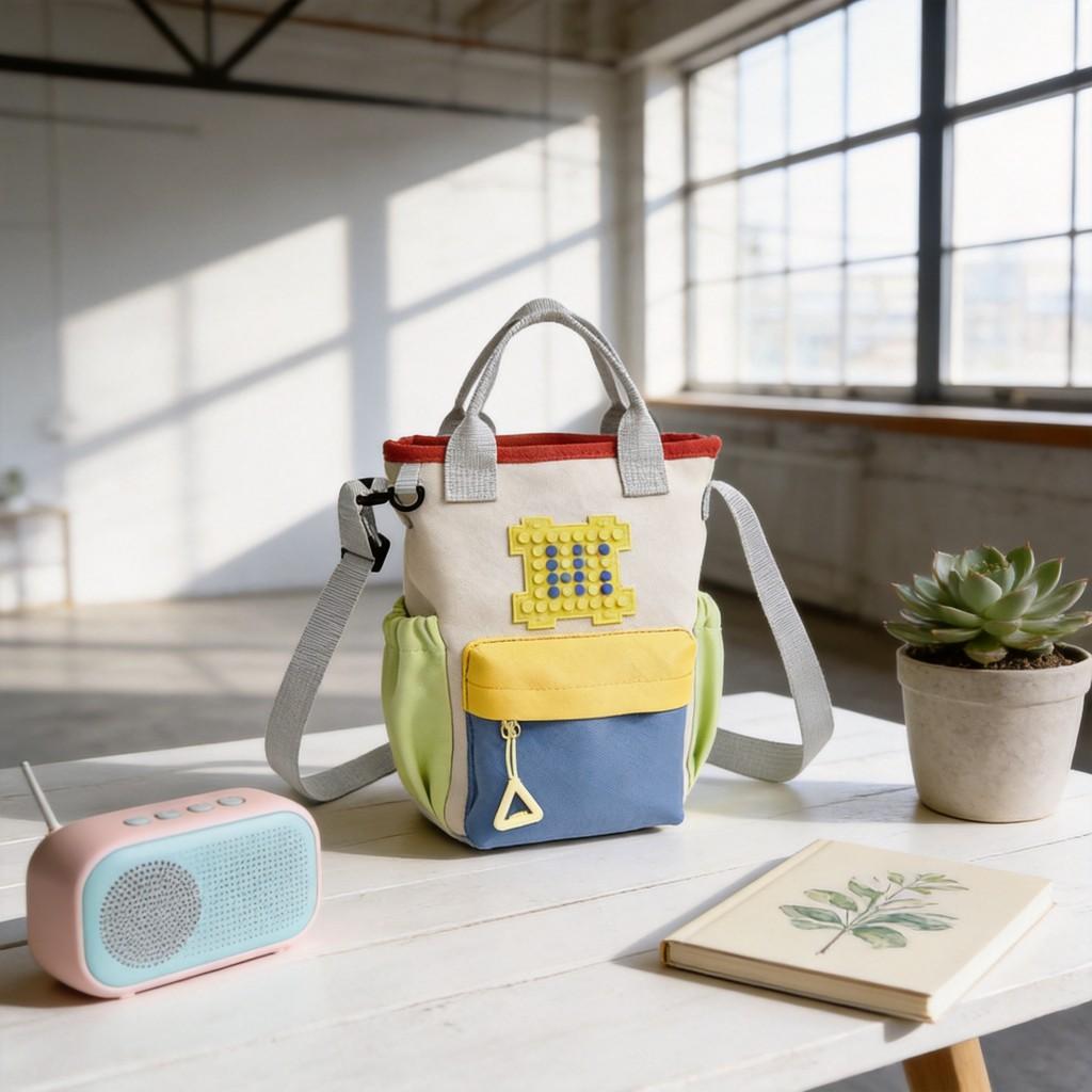 Street Style Nylon Water Bottle Bag With Multiple Pockets For Daily Use