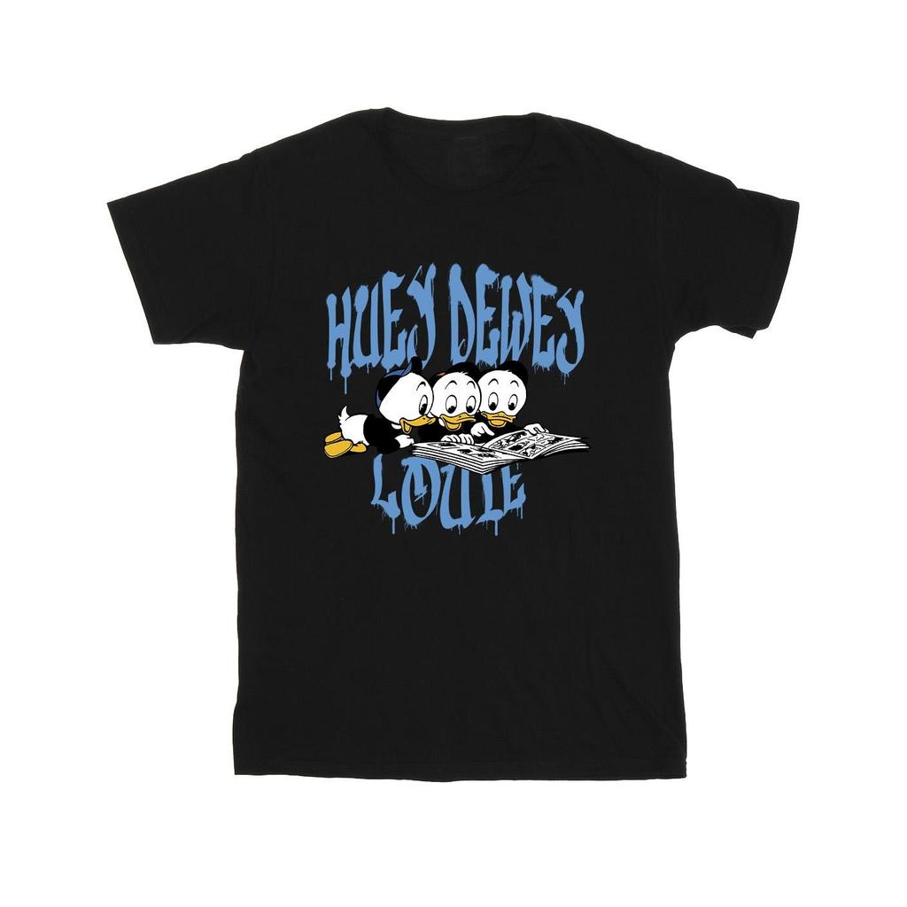 Disney Girls Huey Dewey Louie Reading Cotton T-Shirt