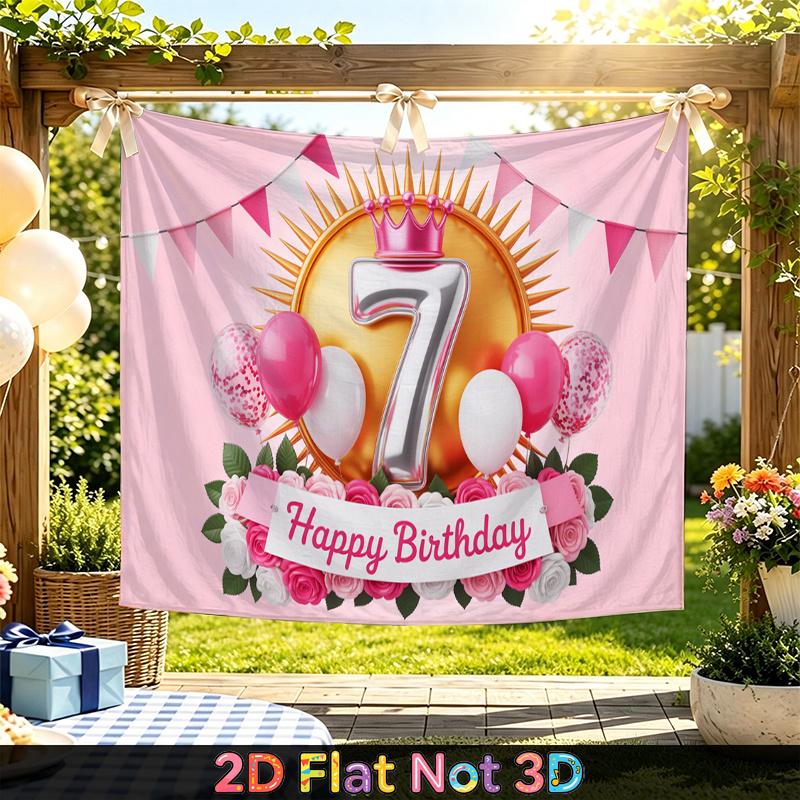 Party Backdrop Birthday Pink Photo Booth Background Front Door Decor