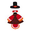 Custom Garden Goose Apparel 1 Set Turkey Outfit, Thanksgiving Porch Costume, Outfit with Top Fall Theme Display Hat And Wings for 23 Inch Statue, Lawn