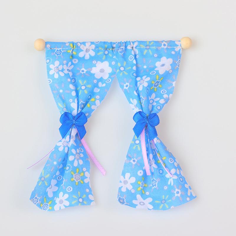 1:12 Miniature Curtain White Fabric Lace Door Curtain Window Decor Model Bedroom Living Room Furniture Decor Toy