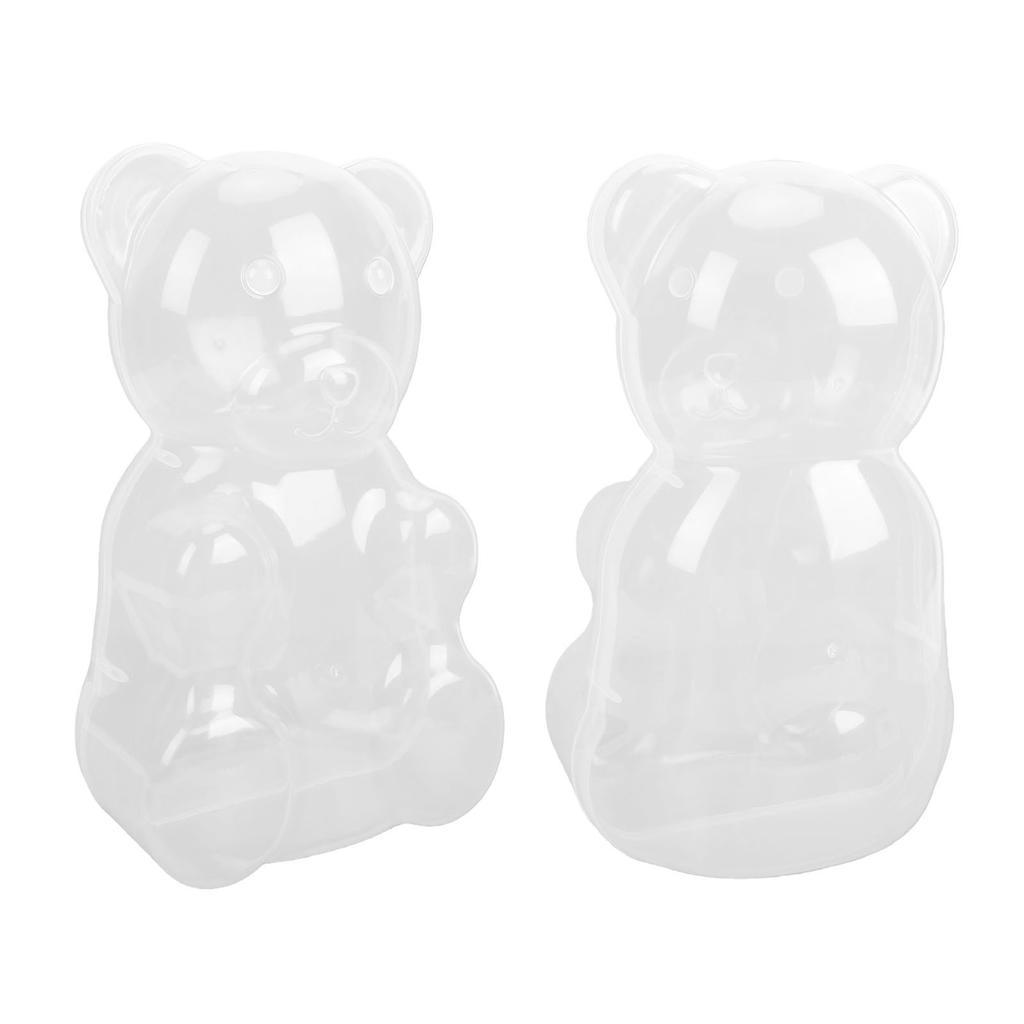 Large Plastic Bear Container Jar Clear Bear Gift Box Dispenser Fillable Candy Box for Birthday Party Favors
