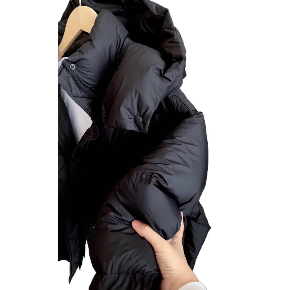 Thick Hooded Down Cotton-Padded Winter Jacket, Loose Fit