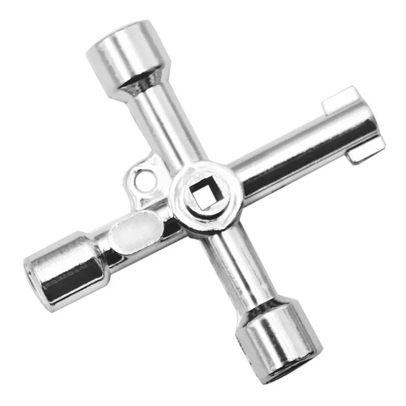 4 In 1 Universal Key | Practical Fire Brigade Construction Keys Multi-Functional Universal Cross Key With Bit Zinc Alloy