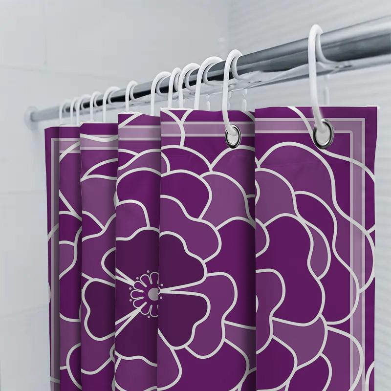 Vintage Purple Peony Shower Curtain Waterproof Fabric Home Decor Bathroom Decorations Wall Hanging For Bathtub