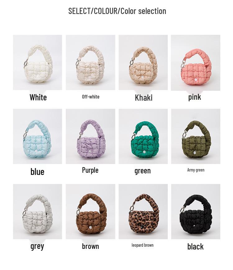 Trendy Pleated Cloud Handbag: Chic, Mini, Versatile Accessory Bag in Fashionable Korean Style