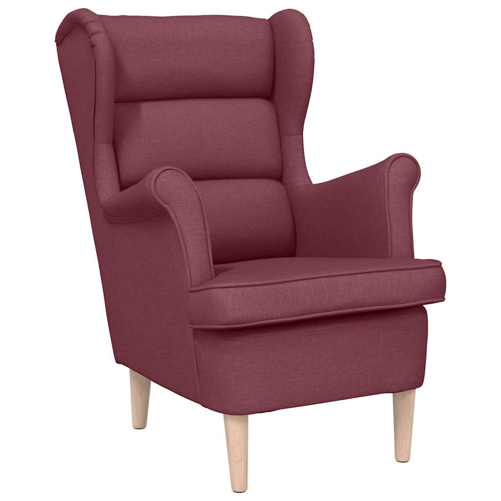 Armchair, Wine Red, 74X84X100 Cm, Upholstered In Fabric