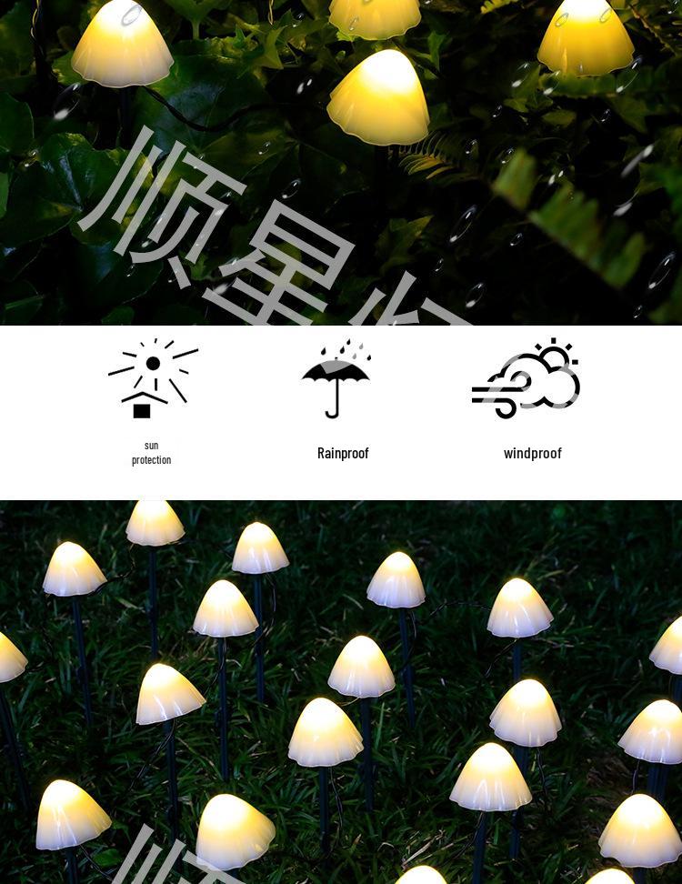 LED Solar Pilz Lichterkette - Outdoor Hof Feiertagsdekoration