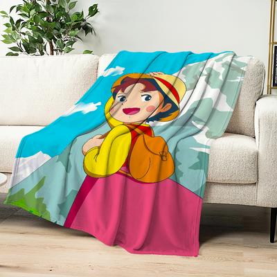 Cartoon Anime h-Heidi a Girl of the a-Alps Flannel Warm Soft Plush Blanket for Sofa Living Room Hogar Bedroom Travel Gift Home