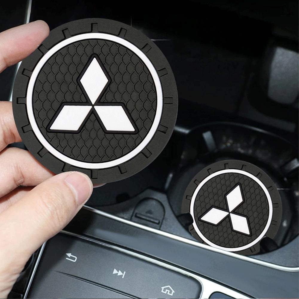 1/2PCS Car Water Cup Mats Silicone Silent Coasters Accessories For Mitsubishi Asx Lancer Outlander l200 Xpander Pajero 4 Montero SL8