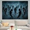 1pc Party Banner with Eerie Dead Dance Polymer Background  Suitable for Haunted House  Indoor/outdoor Halloween Decoration