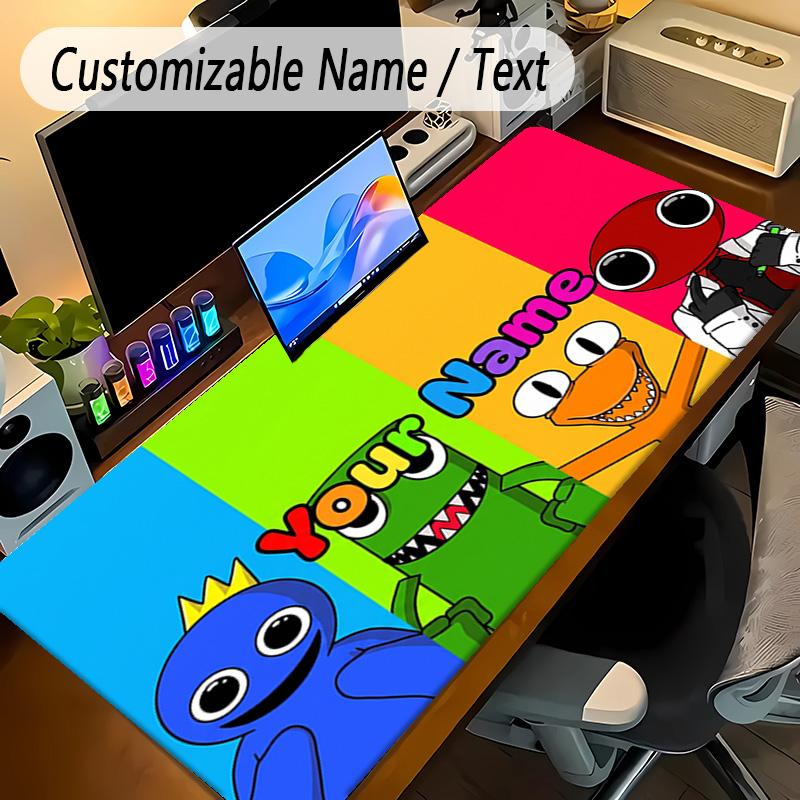 Large Mouse PadRainbow Friends Custom Name Text Personalized Desk Mat Non Slip Gaming Pad