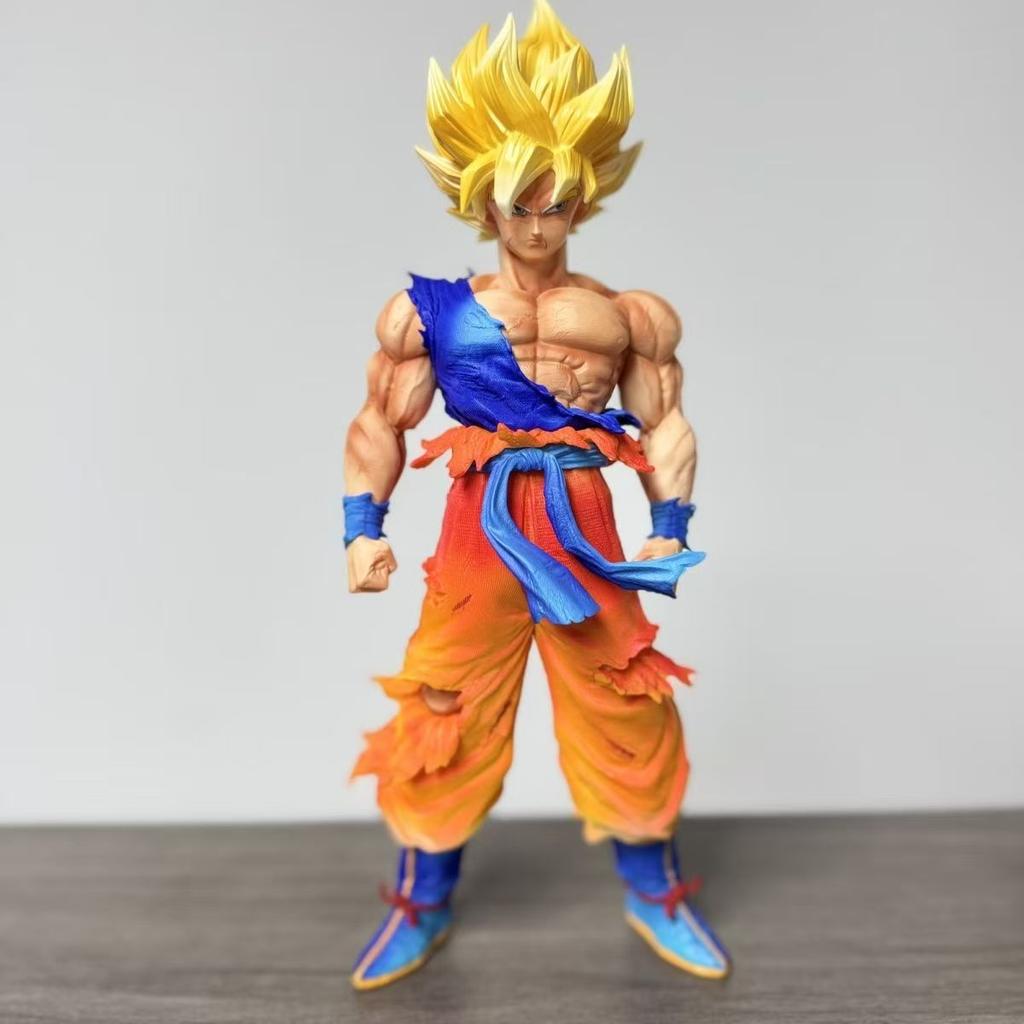 30CM LK studio  jD Wukong action figure dragon ballz Ssj3 Broly Anime Figures Replaceable Three heads PVC Collection Mode  Gifts