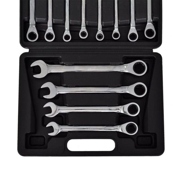 Jeu de clés à cliquet - VIDAXL - 12 pcs - Angles de retour de 5° et 12 dents