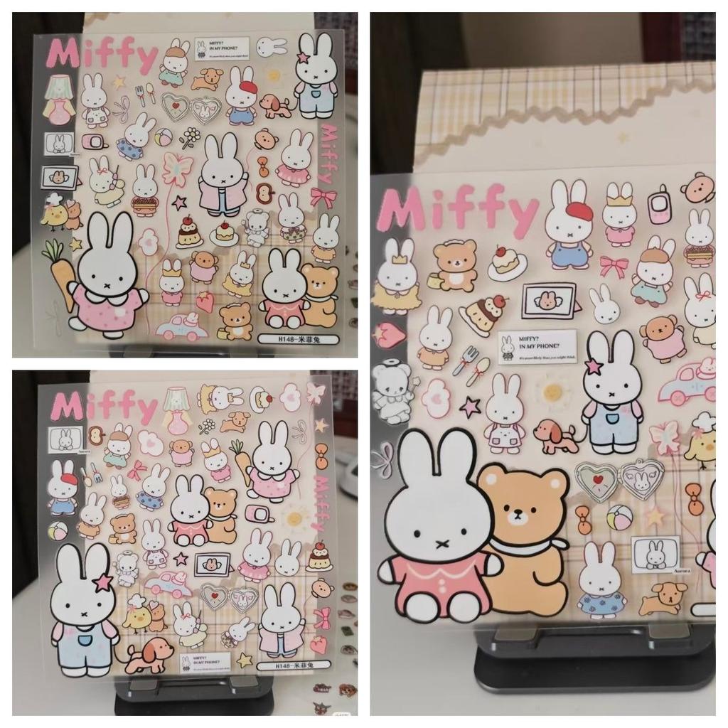 Kawaii Miffy Sticker Cartoon Cute Stickers Waterproof Goo Card Miffy Diy Notebook Water Bottle Phone Case Decorative Picture