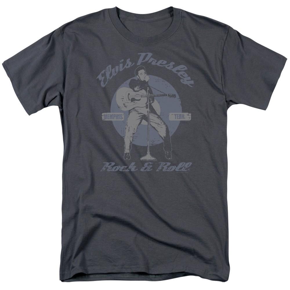 Elvis Presley - Rock & Roll - Adult Unisex Short Sleeve T-Shirt - Gray S