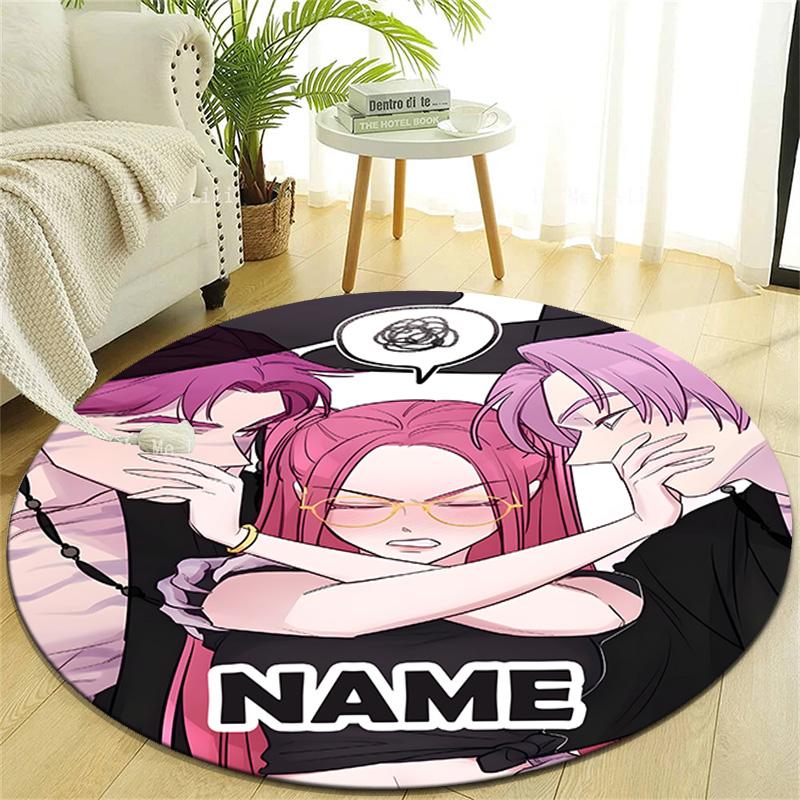 Personalized K-KPop Demon Hunters Round Chair Office Rug - Perfect for Mat, Office Chair & More - Ideal Gift for Birthdays and Holidays