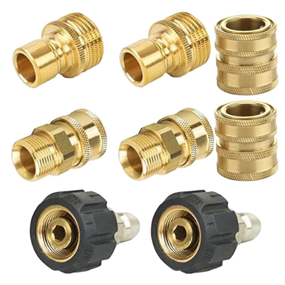 8PCS Pressure Washer Adapter Quick Release Coupling Set M22 3/8 IN 3/4 Inch High Pressure Washer Adapter Kit