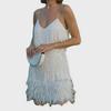 2025 Summer Women's Tassel Sequin Feather Stitch Dress