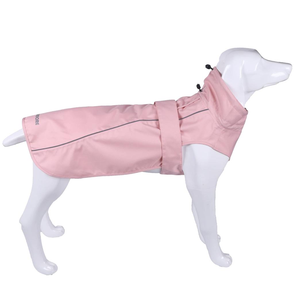 Waterproof Dog Raincoat with Reflective Strip, Adjustable Breathable Rain Coat Jacket with Leash Hole for Dogs