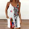 Womens Sleeveless Spaghetti Strap Romper Flower Print Pocket Short Jumpsuit