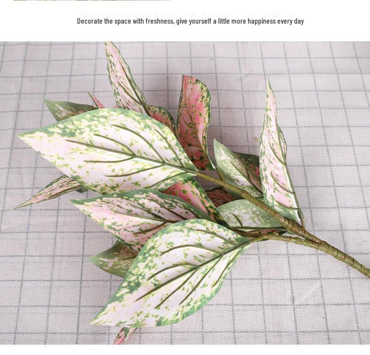 Vibrant Single Branch Pothos Leaf for Indoor Coffee Table or Courtyard Decor – Large Faux Leaf Plant