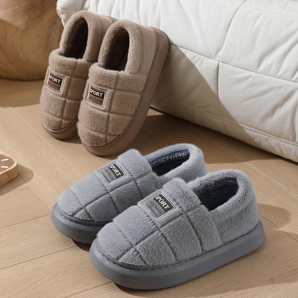 Extra Large Size Bag and Cotton Slippers, Winter Indoor Home Home Comfort and Cold-proof Plush Cotton Shoes