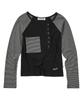 Awoseiawo Snap Stripe Contrast Long Sleeve Black