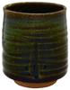 Mino Ware Rice Bowl and Capacity Approximately Solid Oribe Made In "Oono Shigeyasu" Teacup, 270ml, Pattern, Green, Japan, 134-0051