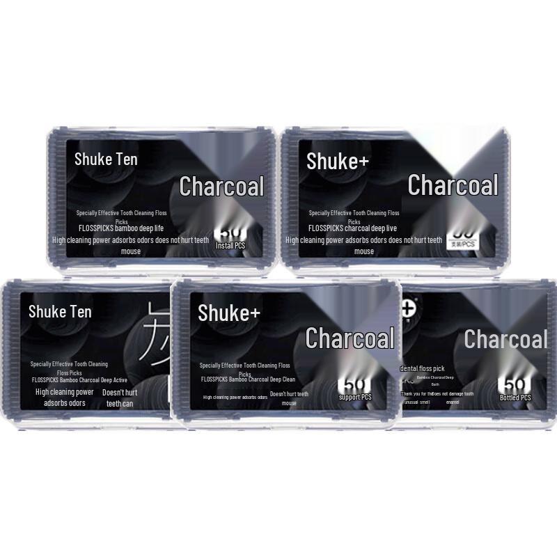 

Shuke Bamboo Charcoal Dental Floss Picks, 250 Count