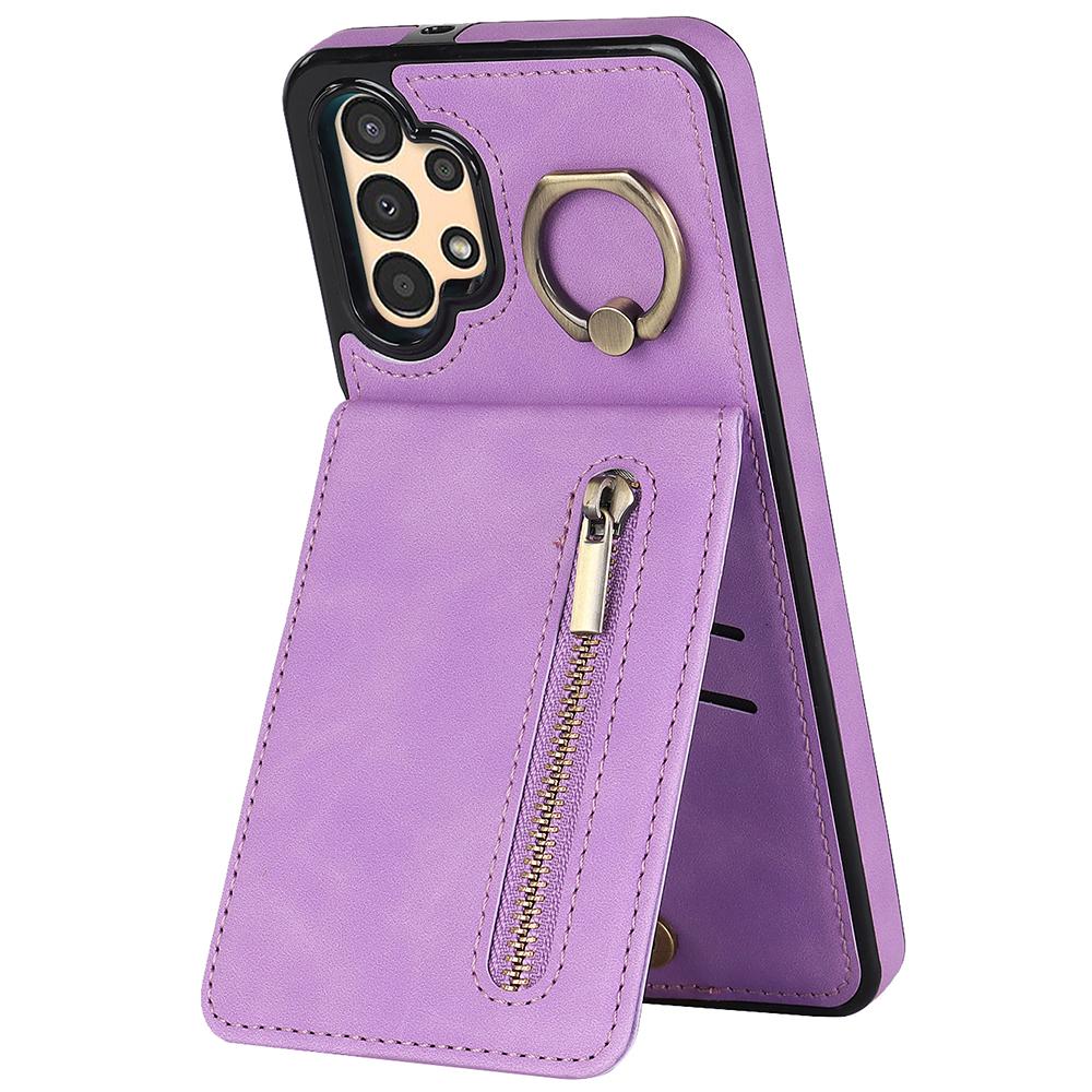For Samsung Galaxy A13 5G/A13 4G RFID Blocking Kickstand Case Retro PU+TPU Wallet Phone Cover