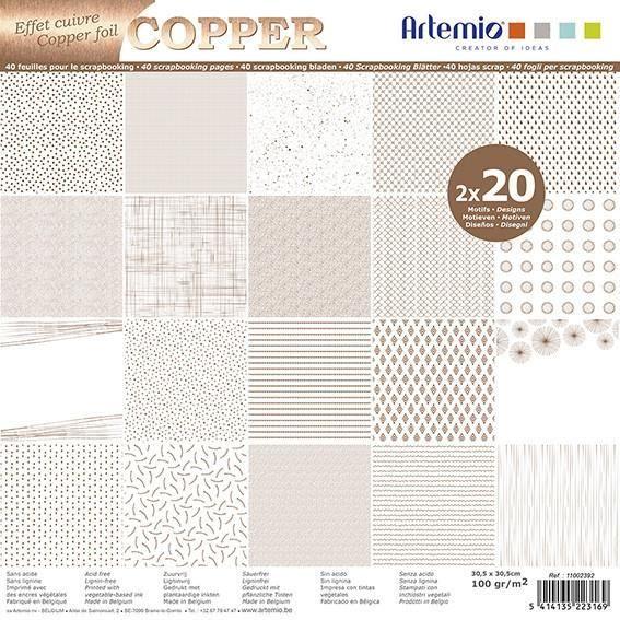 Bloc papier 30 cm Foil Cuivre 40 feuilles Multicolore - Assort.