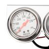 Triple Gauge Kit, 3 In 1 Car Oil Volt Water Gauge, Chrome Housing, White Face, Red Needles, 51Mm Size, 100-280F Water Temp, 8-16V Volts, 0-100Psi Oil