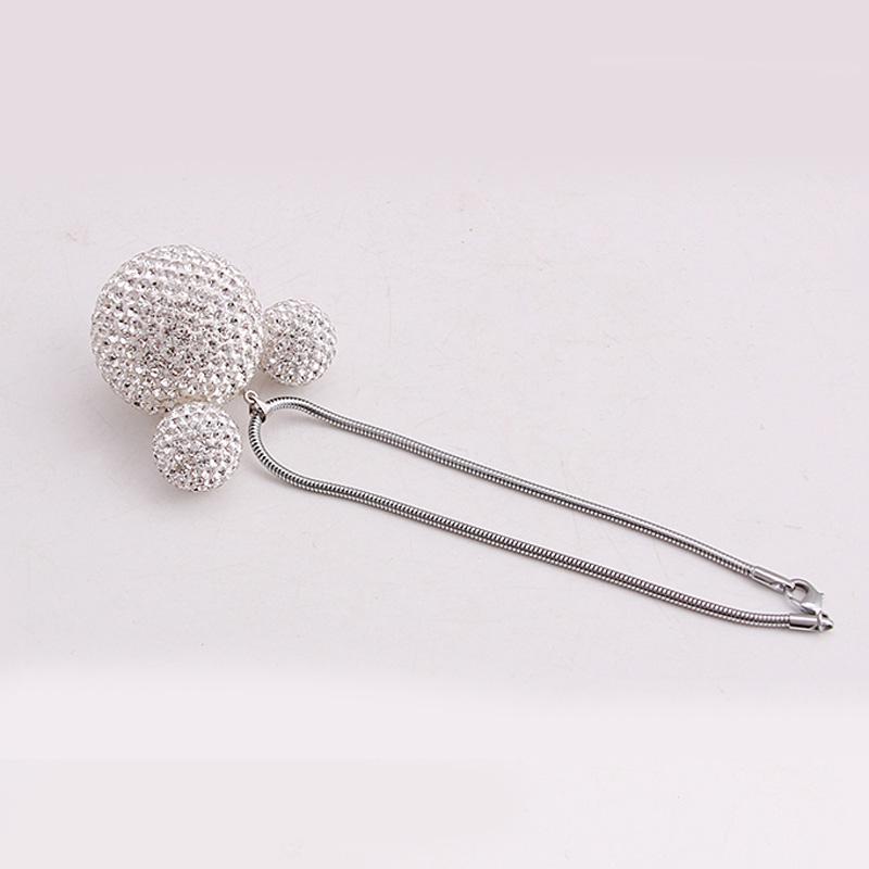 Rhinestone Crystal Ball Car Pendant Cute Cartoon Animal Bling Car Mirror Hanging Accessories Girls Women Car Interior Decoration