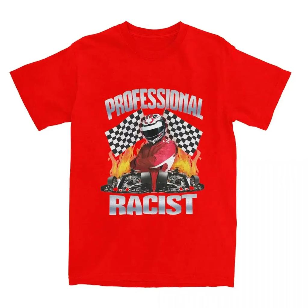 Professional Certified Racist Racing Meme T-Shirt Summer Cotton Casual Harajuku Retro Style Crew Neck Unisex Oversized Loose Top