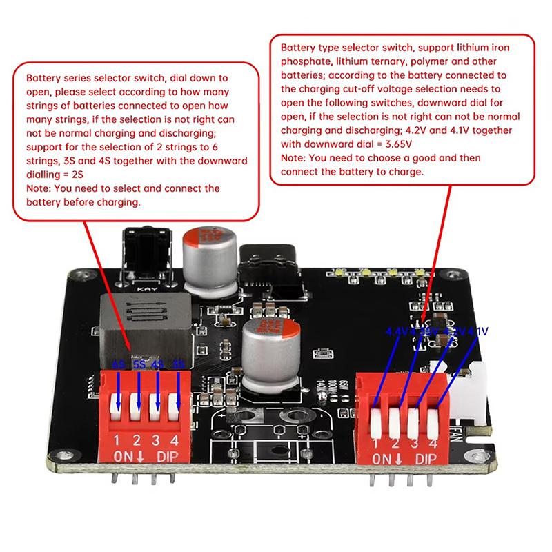 Type-C 140W 2S~6S Bms Charger Module Bidirectional Fast Charger Module Ip2366 Lithium Battery Charging Board