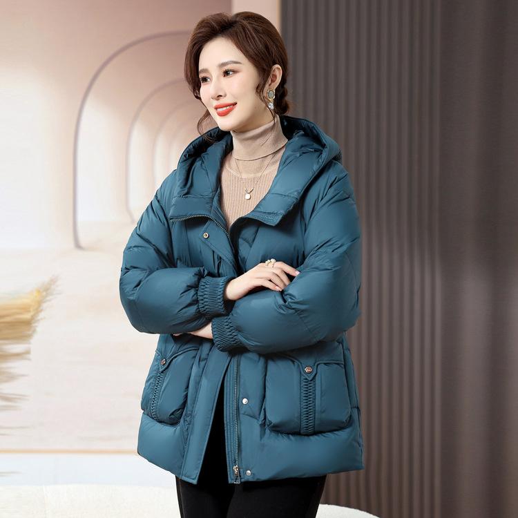 

Новая зимняя стеганая куртка с капюшоном для женщин, модная, универсальная, повседневная, однотонная, теплая, высококлассная, короткая куртка 4XL