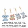 4 stuks Strass Diamant Schilderen Sleutelhangers Hanger Zelfklevend Hars Diamant Sleutelhangers Hars Dier Cartoon Dier Sleutelhanger