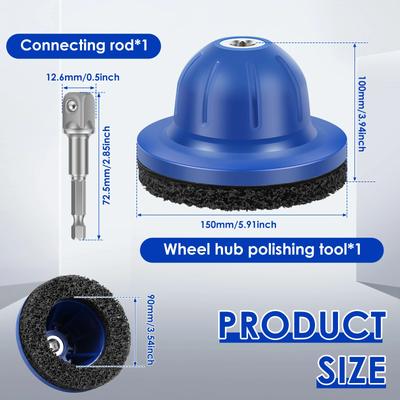 150mm Car Wheel Hub Grinder Ball Head Grinder Wheel Hub Cleaner for Tyre Change, Rim Cleaning & Rust Removal Wheel Hub Brush