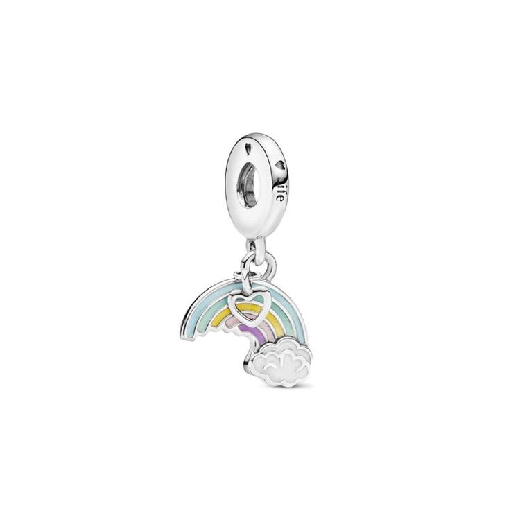 Pandora Rainbow Enamel 925 Silver Pendant Women pendant 797016ENMX-M Silver Multicolor