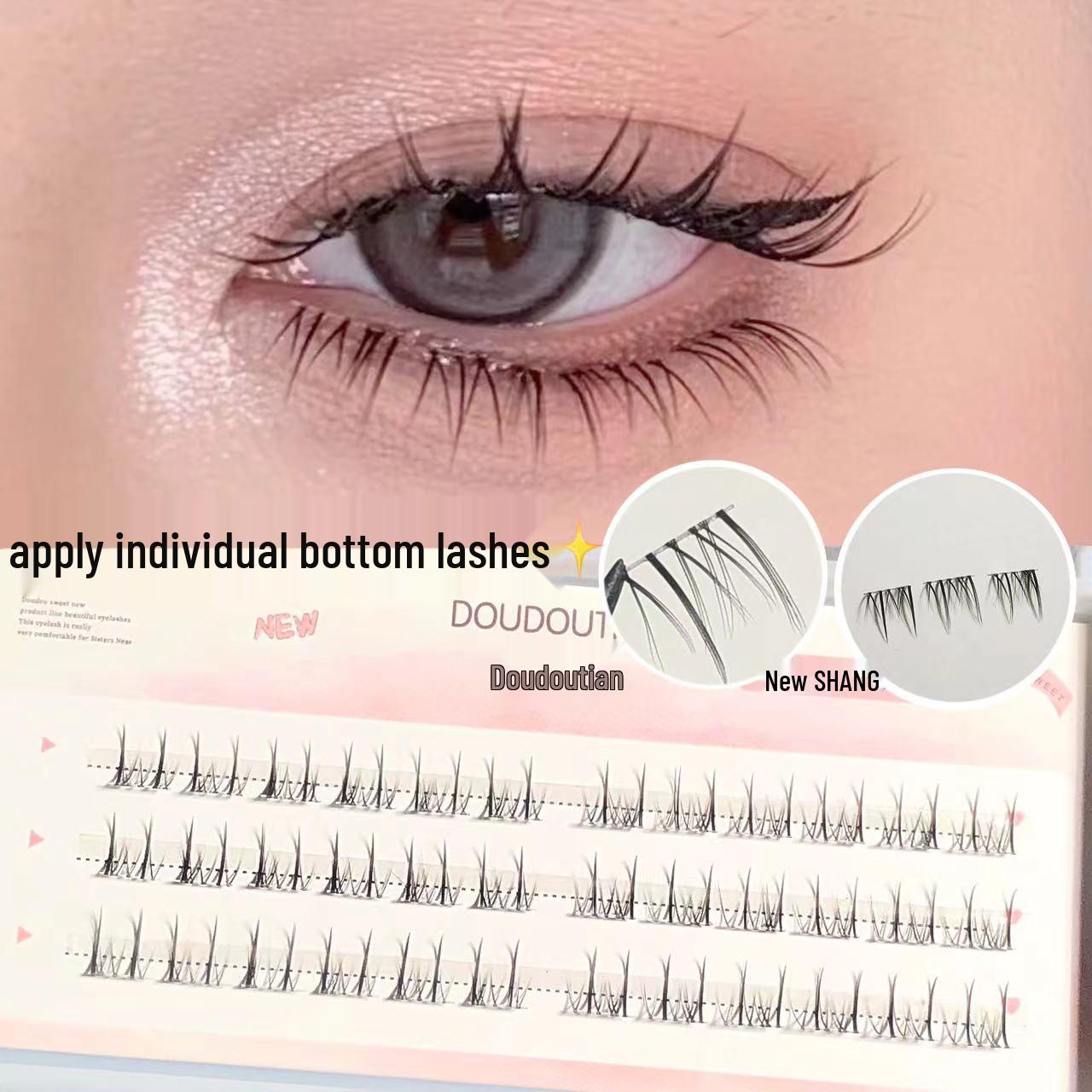 

Sweet Meow Single Cluster Lower False Eyelashes - Natural Look with Transparent Stem