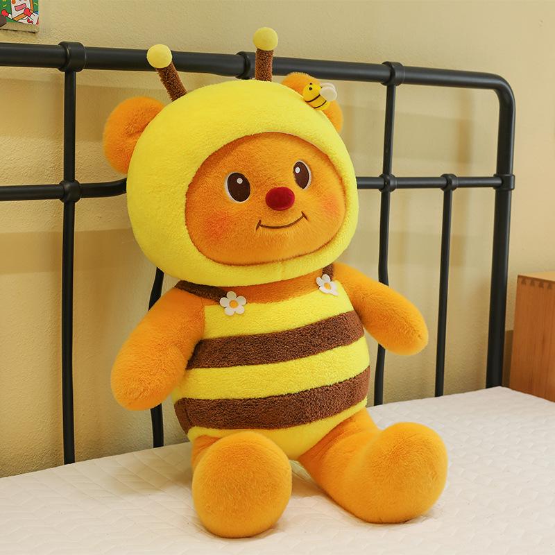 Cartoon Bee Transformed Into Butter Bear Plush Toys Children's Birthday Gift Claw Machine To Exchange for Sleeping Pillow