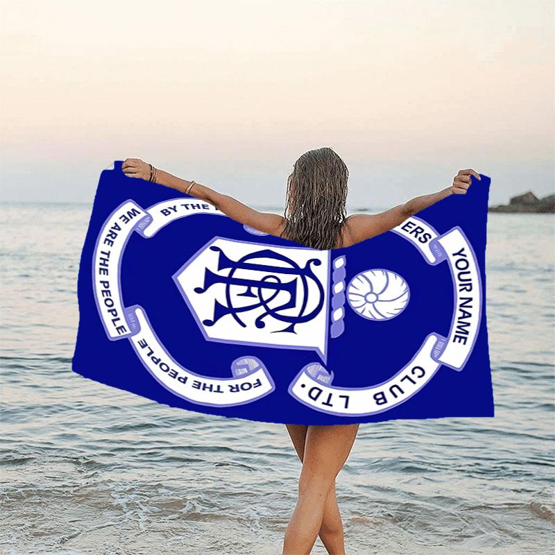 1pc Football27 Beach Towel with Custom Name, Beach/Swimming/Bath/Picnic/Camping Towel, Suitable for Seaside Beaches