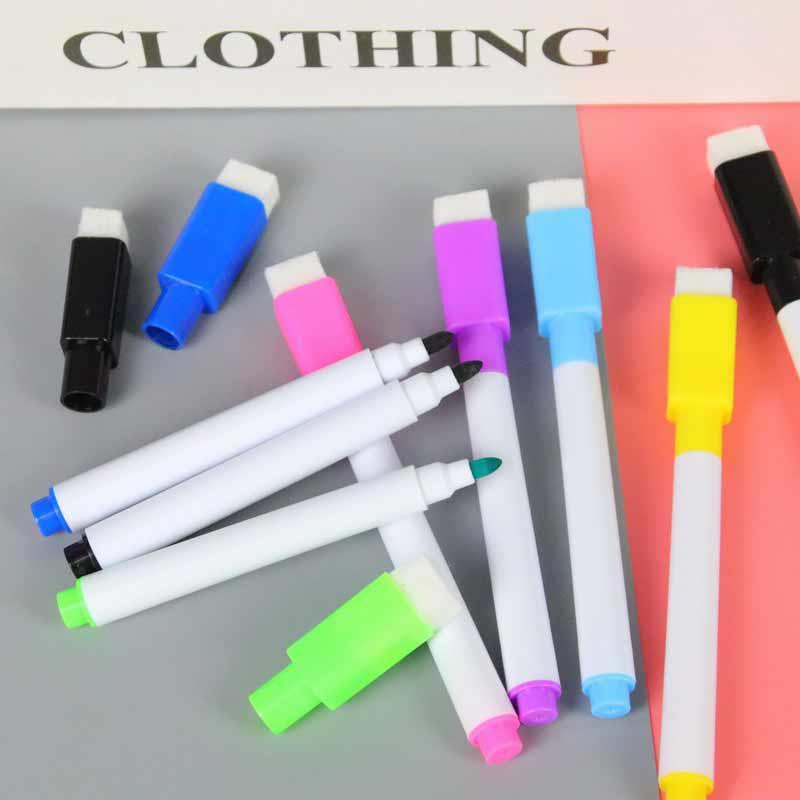 8pcs/set Erasable Whiteboard Markers Vibrant Colors & Black for Kids Drawing Office & School Stationery Gift