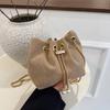 Fashion Pump Belt Bucket Bag New Corduroy Chain Messenger Bag Personalized Simple Shoulder Bag