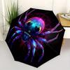 Spider, Neon Theme 8 Bone Hand Automatic Folding Umbrella, Compact and Portable Design, A Perfect Gift for Birthday, Christmas or Business U