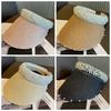Women Beach Sun Hat Straw Visor Cap Beaded Pearl Casual Vacation Summer Sun Hat