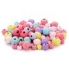 100pcs/Lot Color Wooden Beads Round Mixed Loose Spacer Ball Bead for Jewelry Making DIY Bracelet Necklace Decoration Accessory