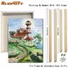 RUOPOTY Paint By Numbers Tower Landscape Wall Art Unique Gift Acrylic Home Decor Hand Painted Coloring Seaside For Living Room