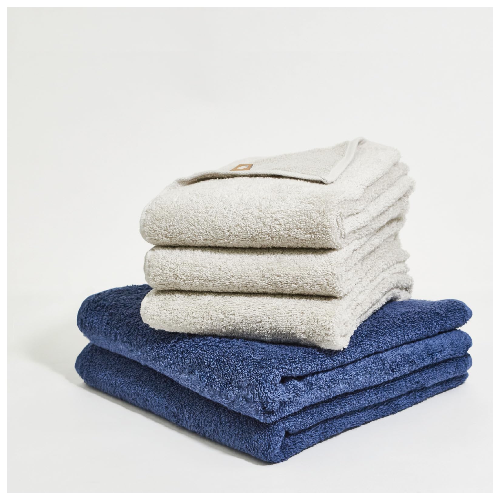 

Like a Cloud Towel Set of 5 Mini Bath Towels (50x100cm) and Face Towels (Fluffy) Navy x Gray
